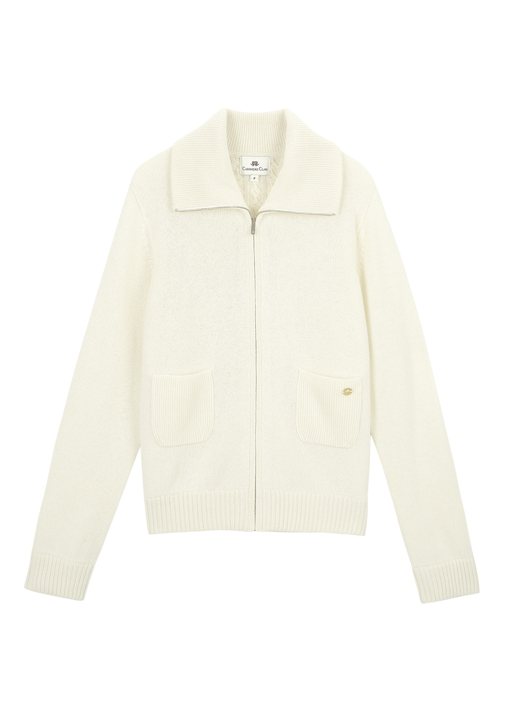 Collar Zip-up jacket  (cream) 20%